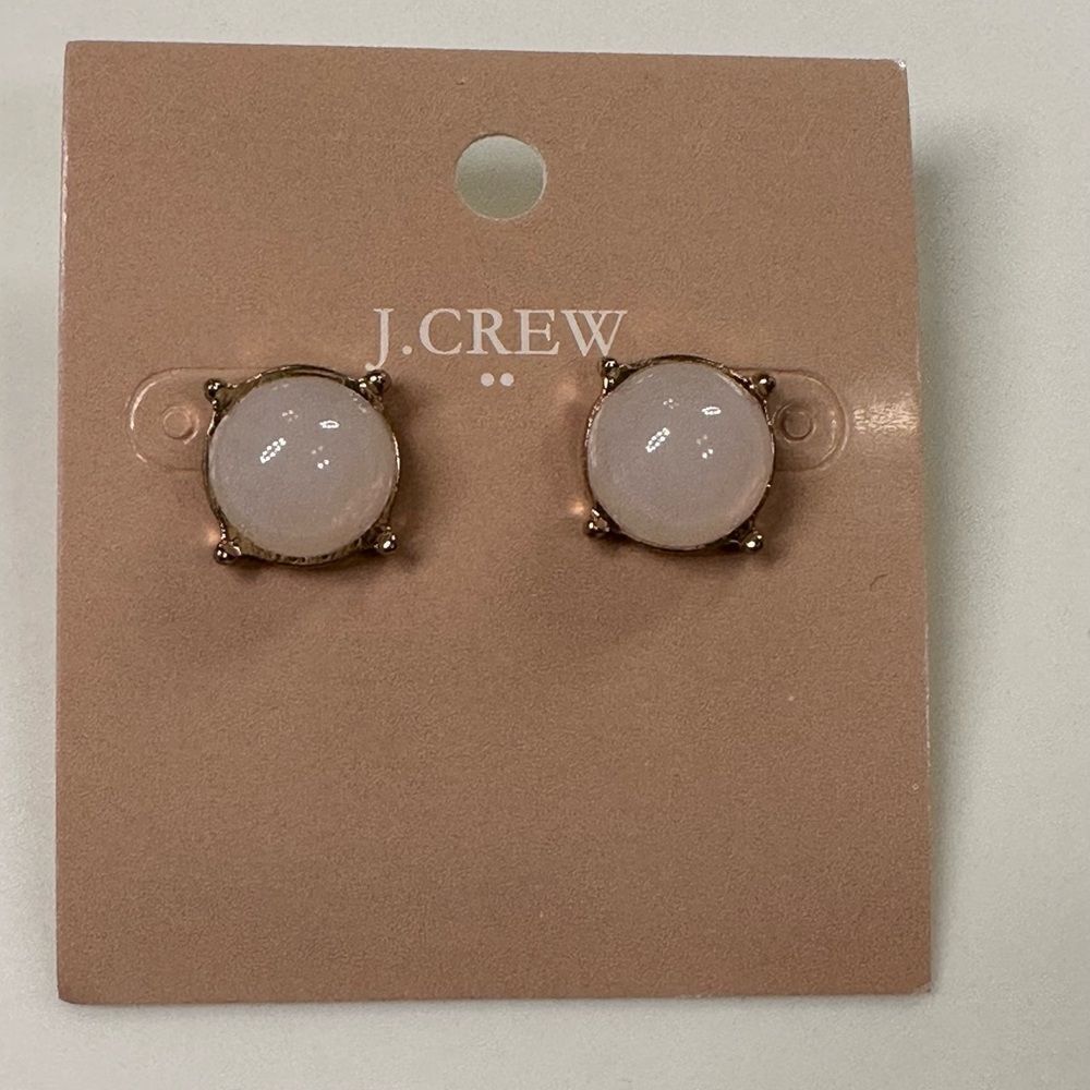 J. Crew Translucent White Bubble Stud Earrings